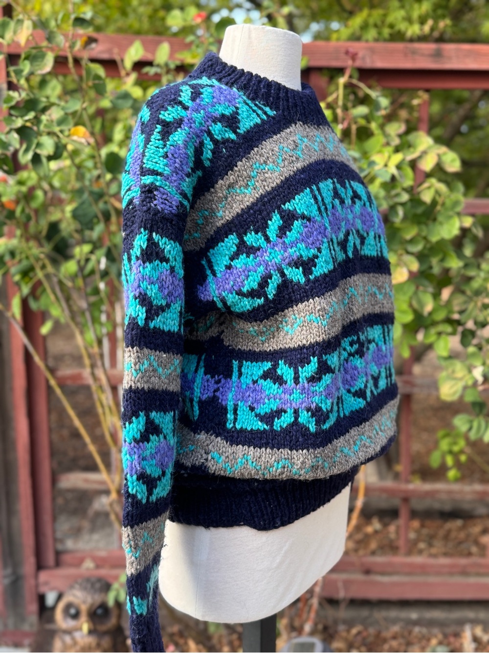 Patterned Knit Wool Sweater - Picture 2 of 4